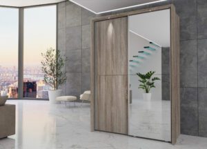 Berlin sliding 2 door wardrobe 150cm - Image 7