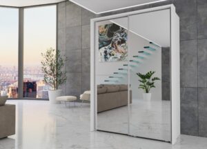 Berlin sliding 2 door wardrobe 150cm - Image 8