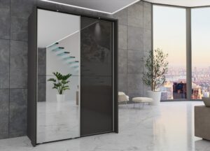 Berlin sliding 2 door wardrobe 150cm - Image 4