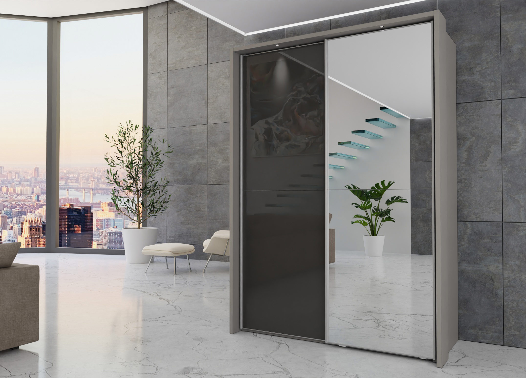 Berlin sliding 2 door wardrobe 150cm - Image 65