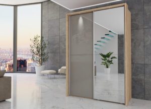 Berlin sliding 2 door wardrobe 150cm - Image 10