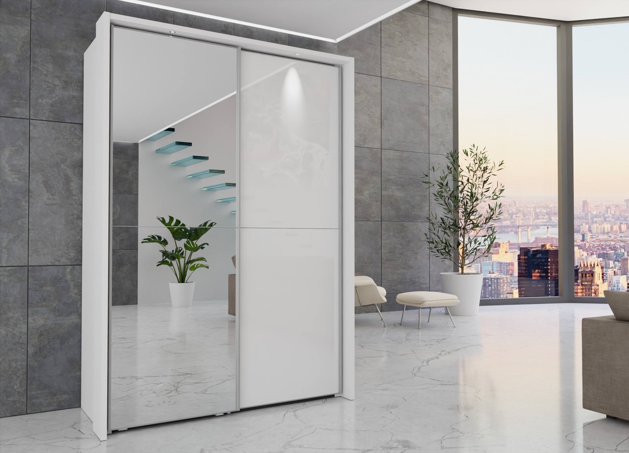 Berlin sliding 2 door wardrobe 150cm - Image 37