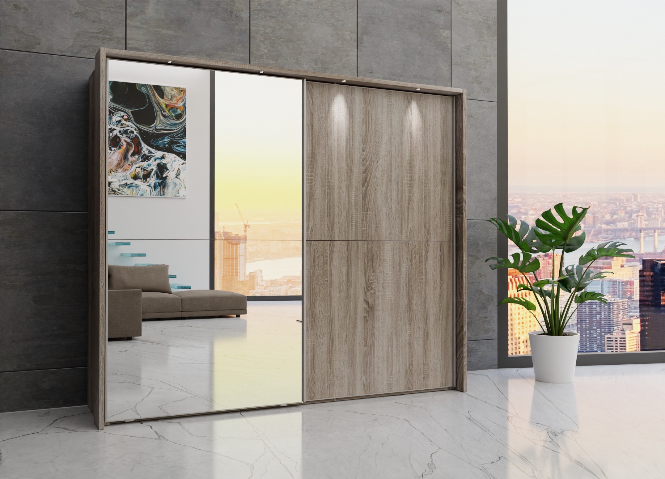 Berlin sliding 2 door wardrobe 250cm - Image 20