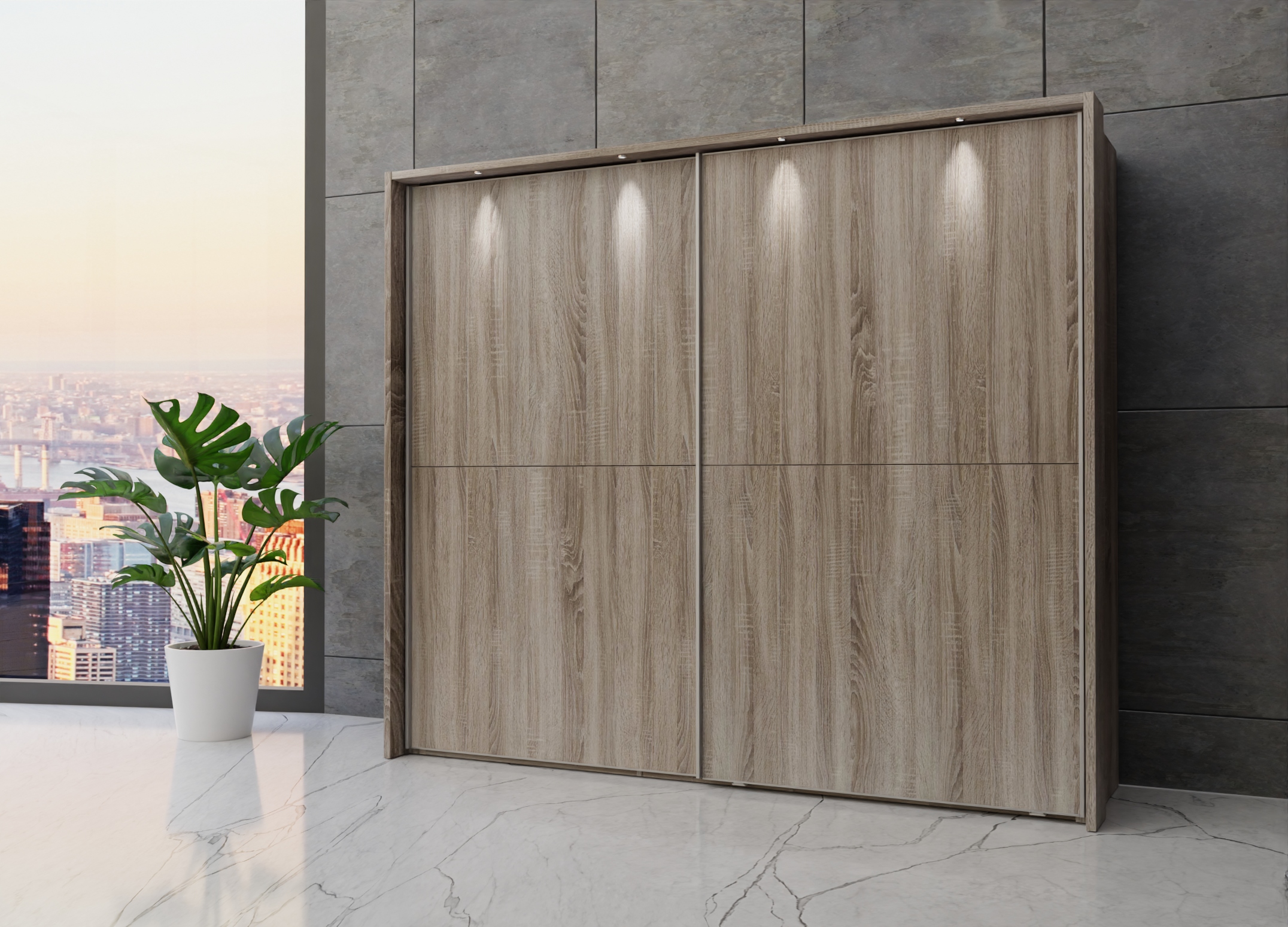 Berlin sliding 2 door wardrobe 250cm - Image 19