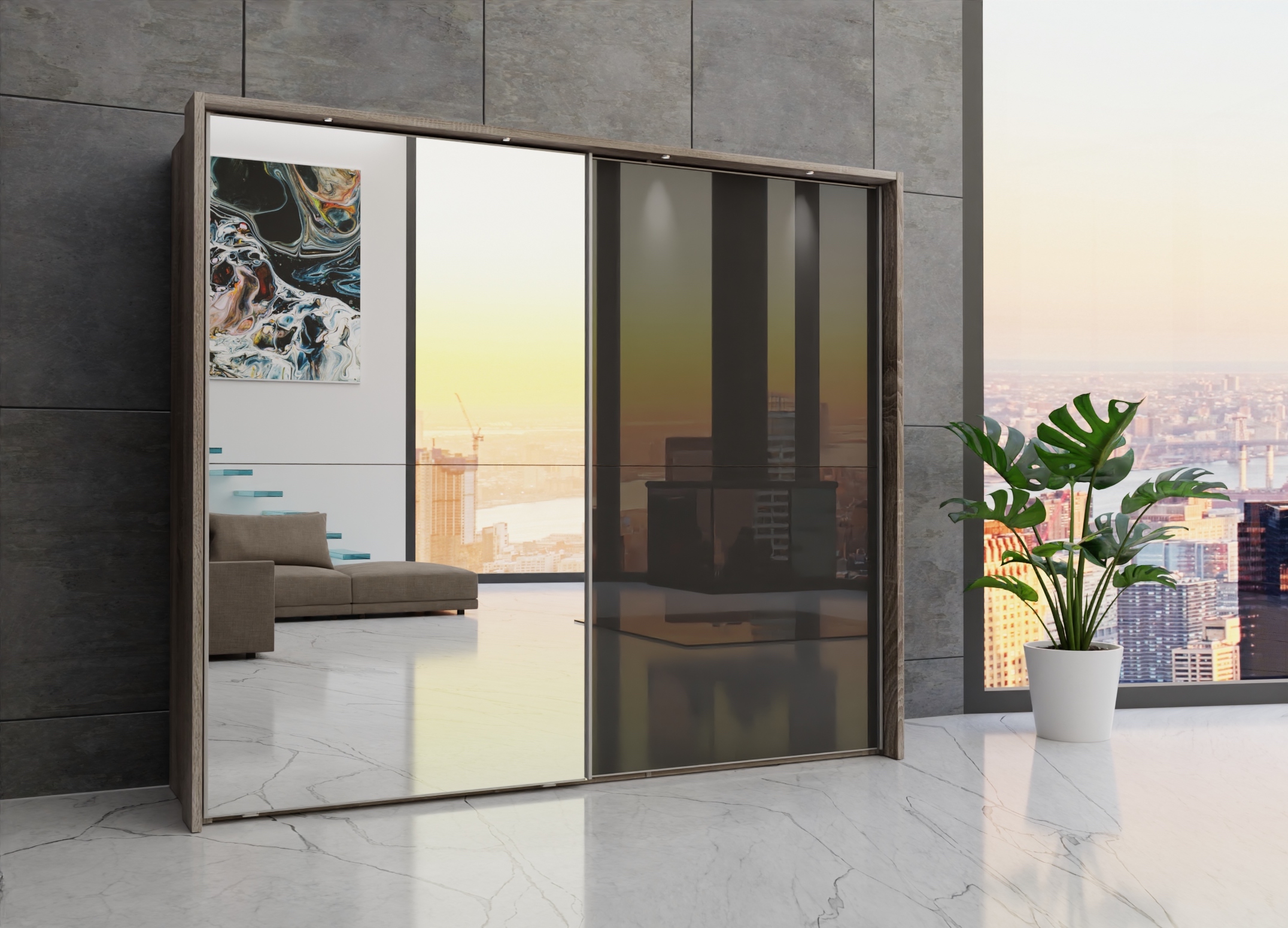 Berlin sliding 2 door wardrobe 250cm - Image 14