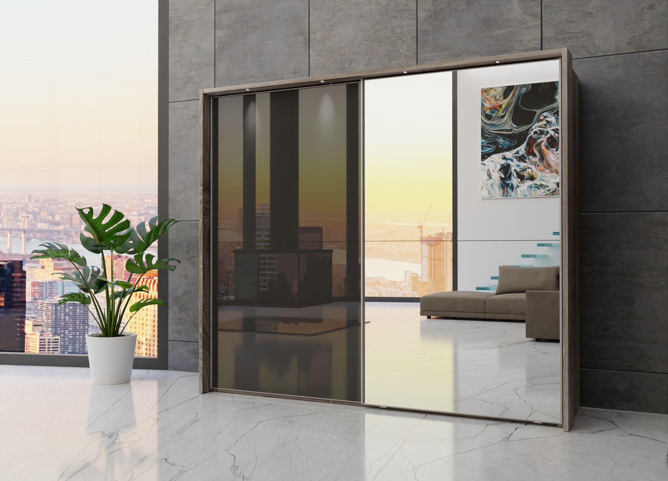 Berlin sliding 2 door wardrobe 250cm - Image 15