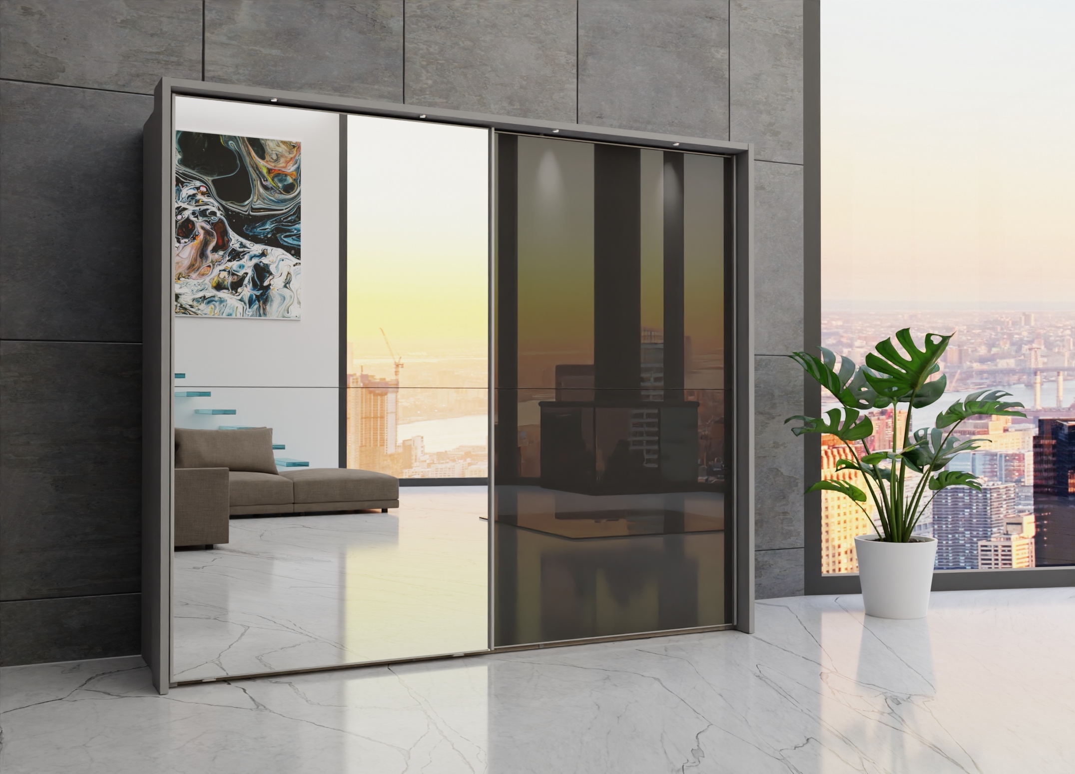 Berlin sliding 2 door wardrobe 250cm - Image 33