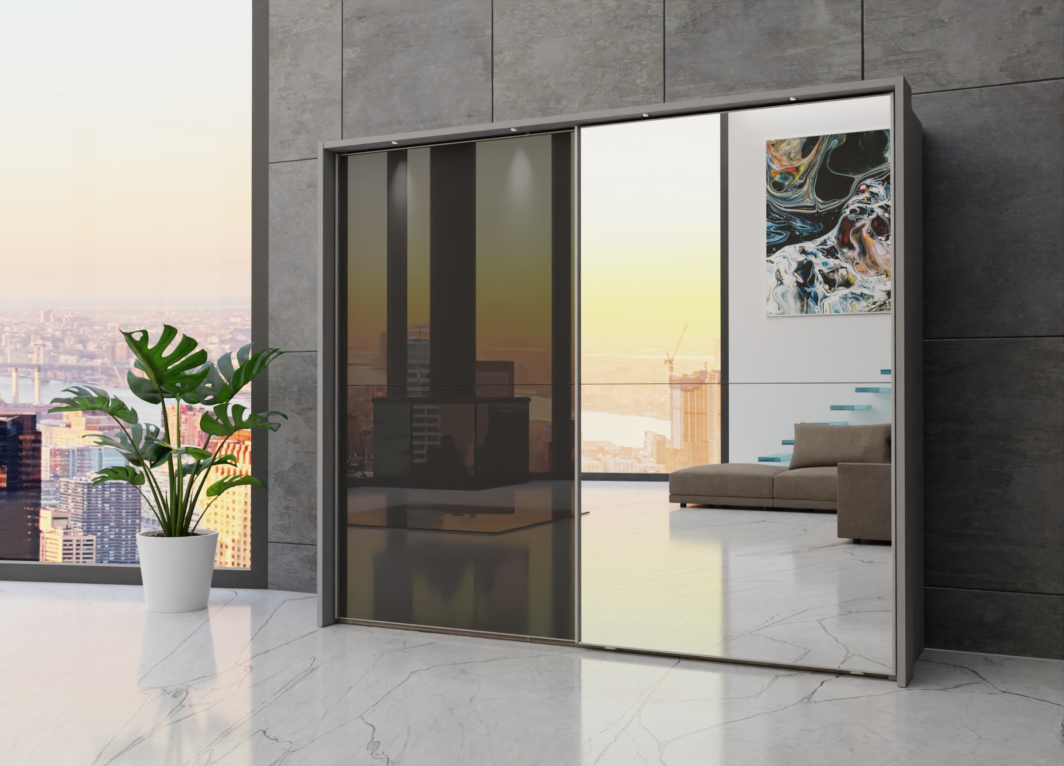 Berlin sliding 2 door wardrobe 250cm - Image 34