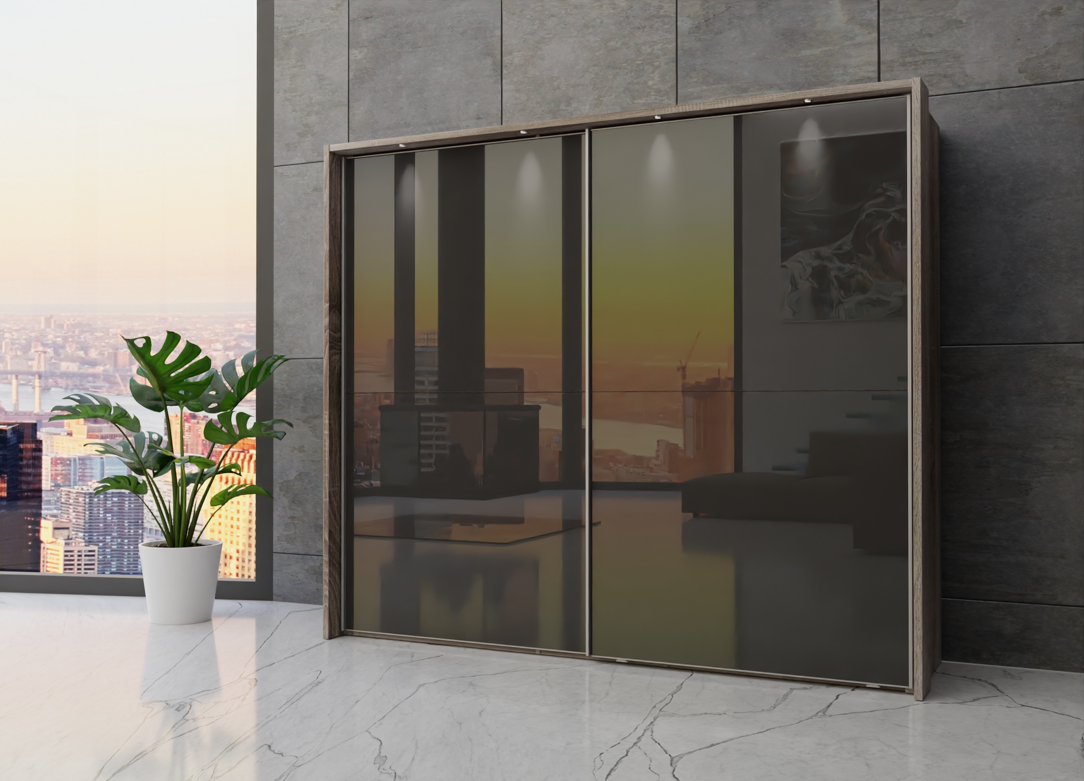 Berlin sliding 2 door wardrobe 250cm - Image 13