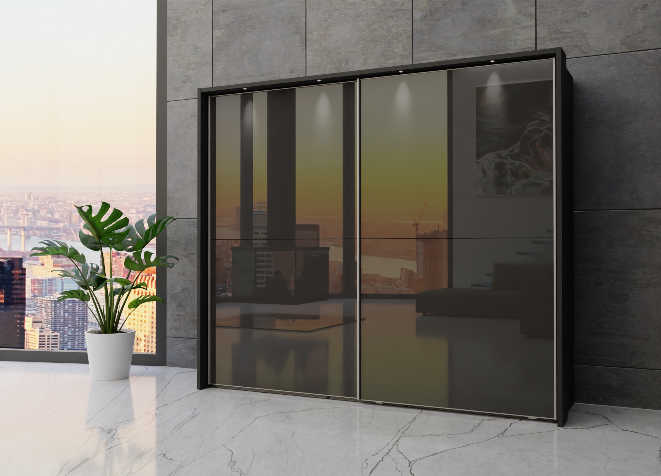 Berlin sliding 2 door wardrobe 250cm - Image 25