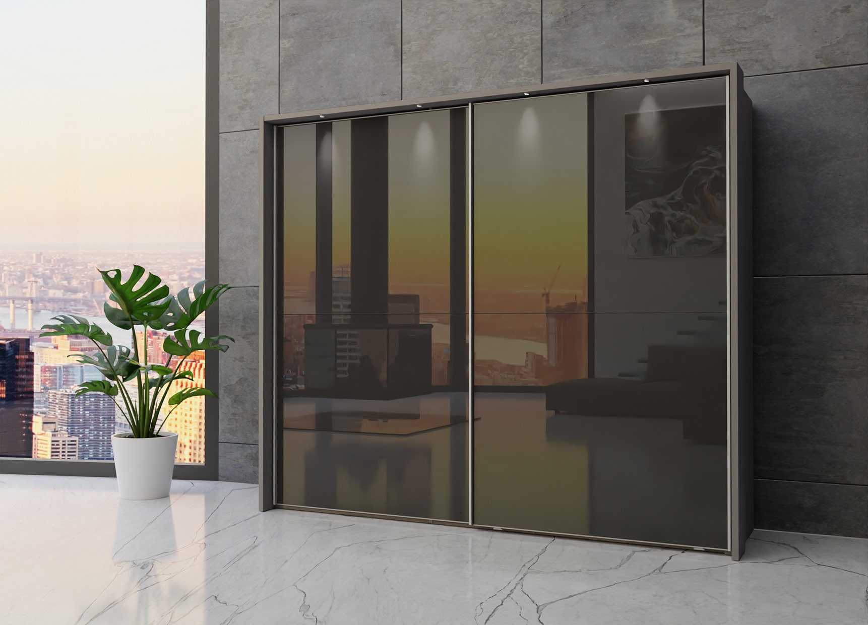 Berlin sliding 2 door wardrobe 250cm - Image 32