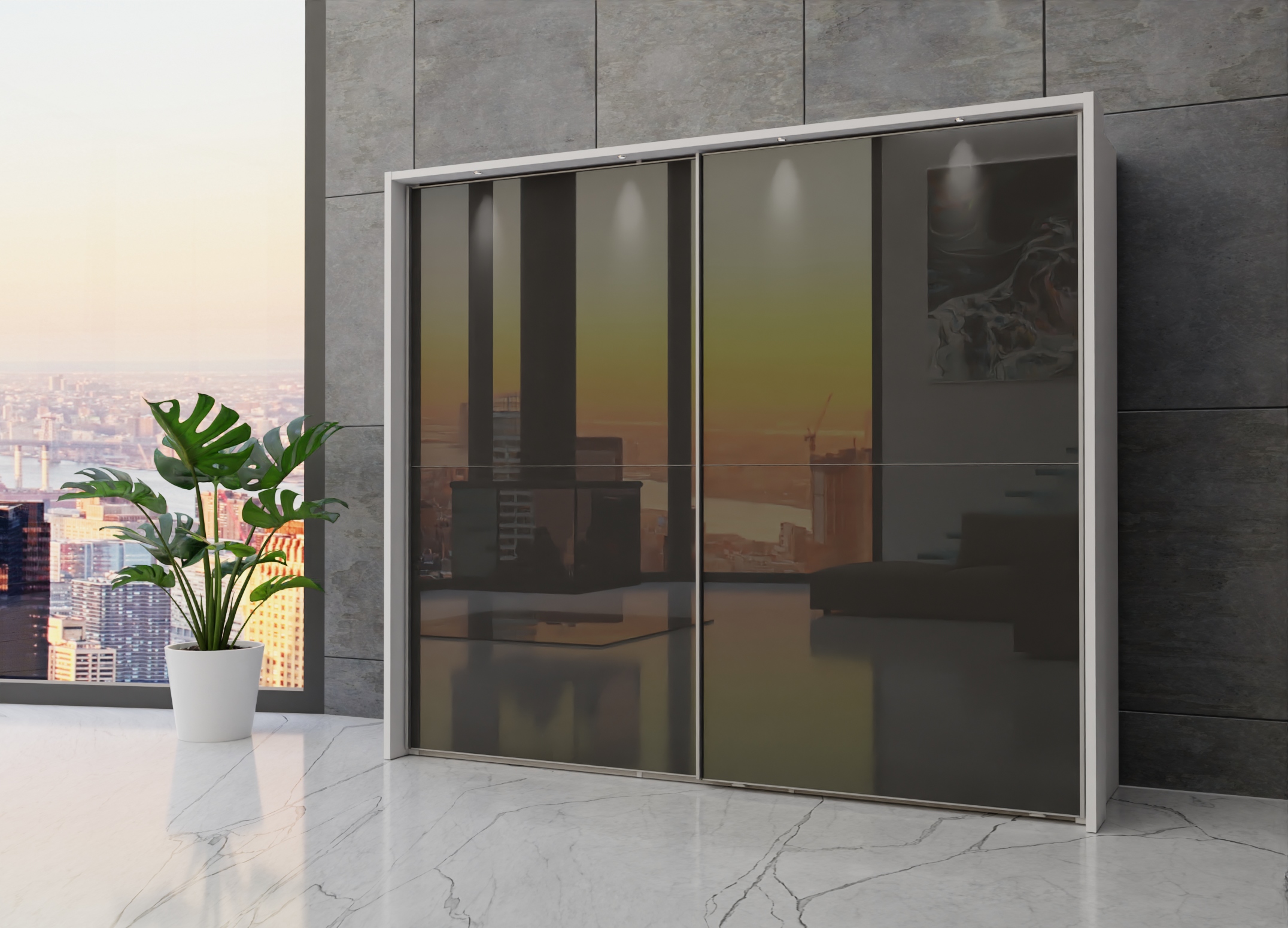 Berlin sliding 2 door wardrobe 250cm - Image 55