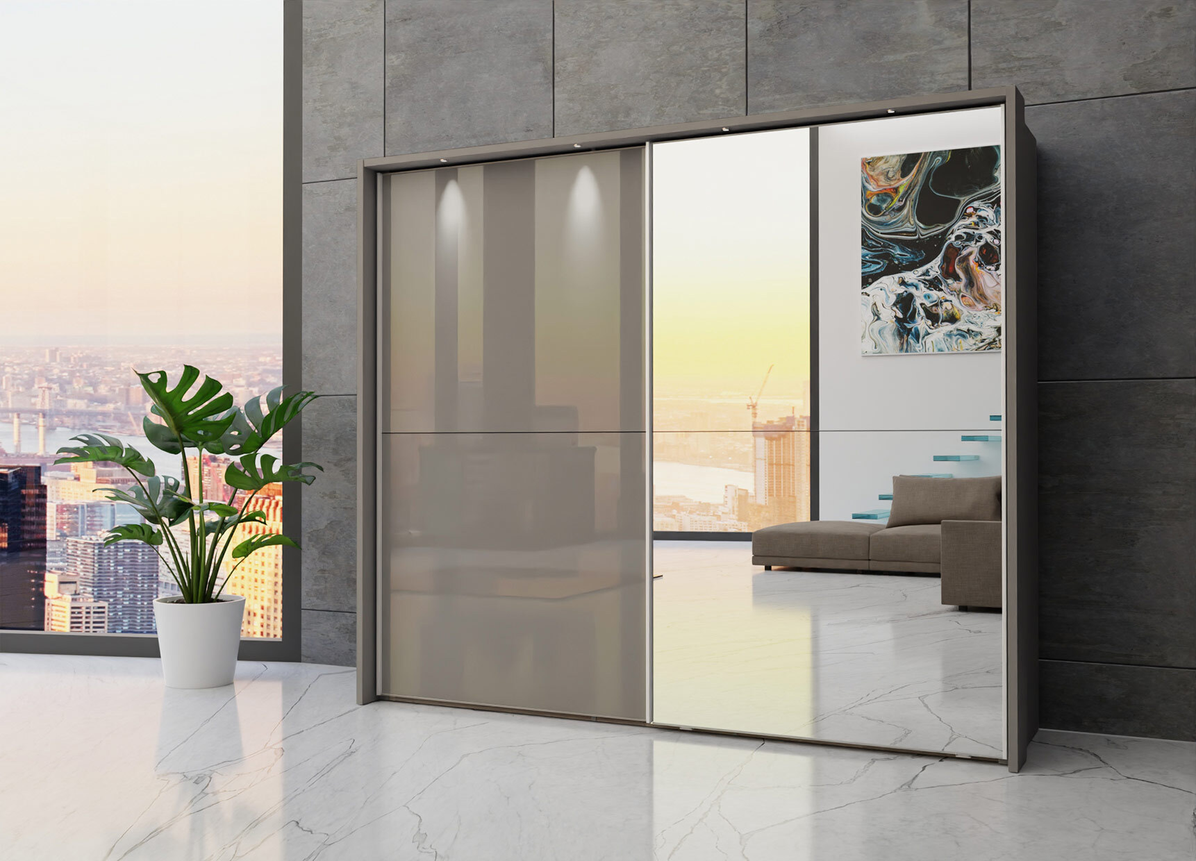 Berlin sliding 2 door wardrobe 250cm - Image 37