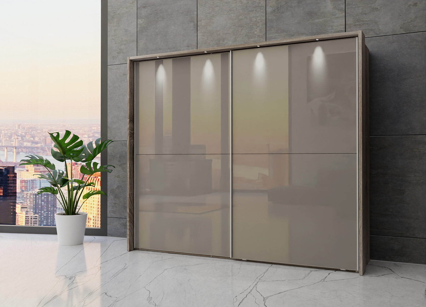 Berlin sliding 2 door wardrobe 250cm - Image 16