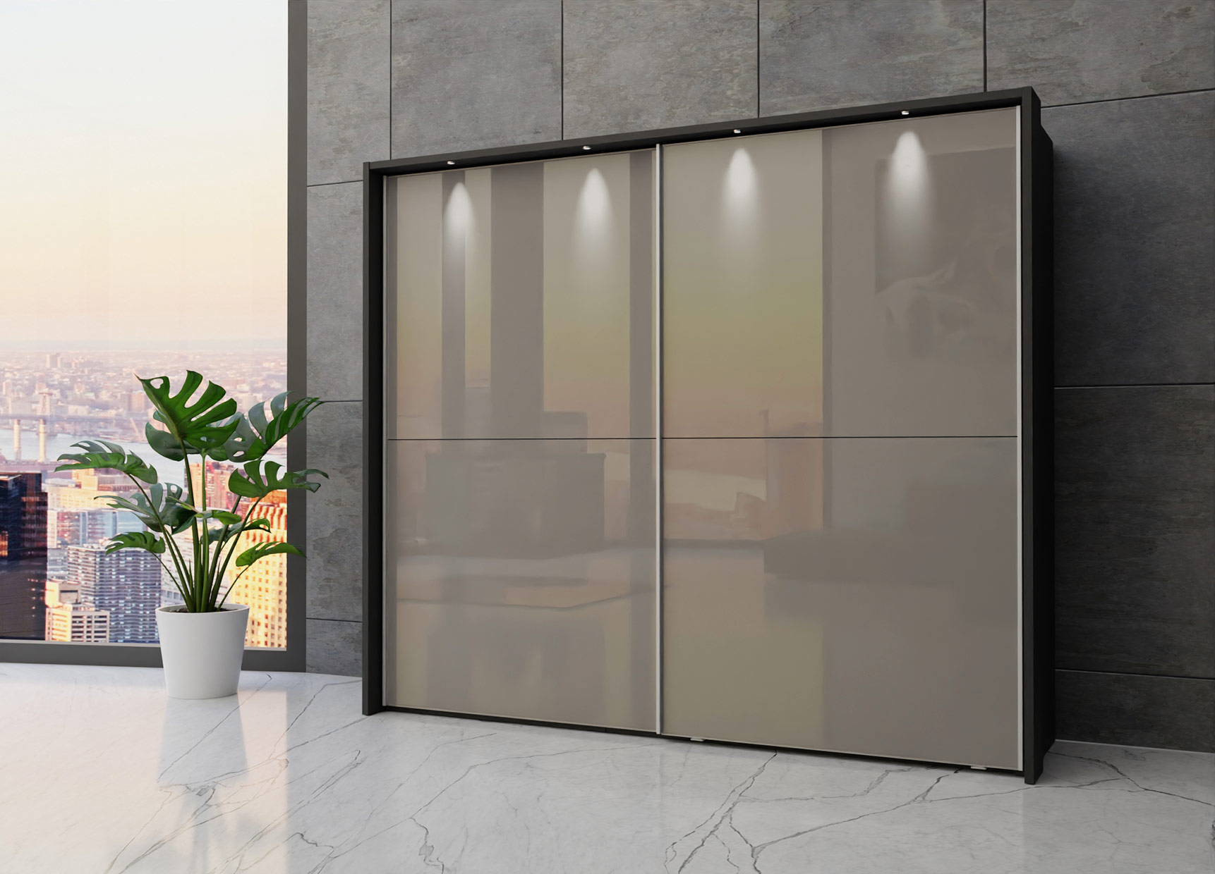 Berlin sliding 2 door wardrobe 250cm - Image 27