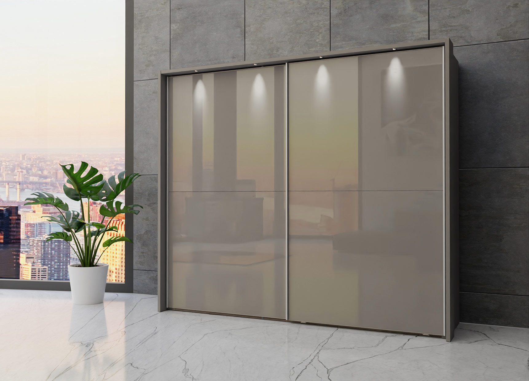 Berlin sliding 2 door wardrobe 250cm - Image 35