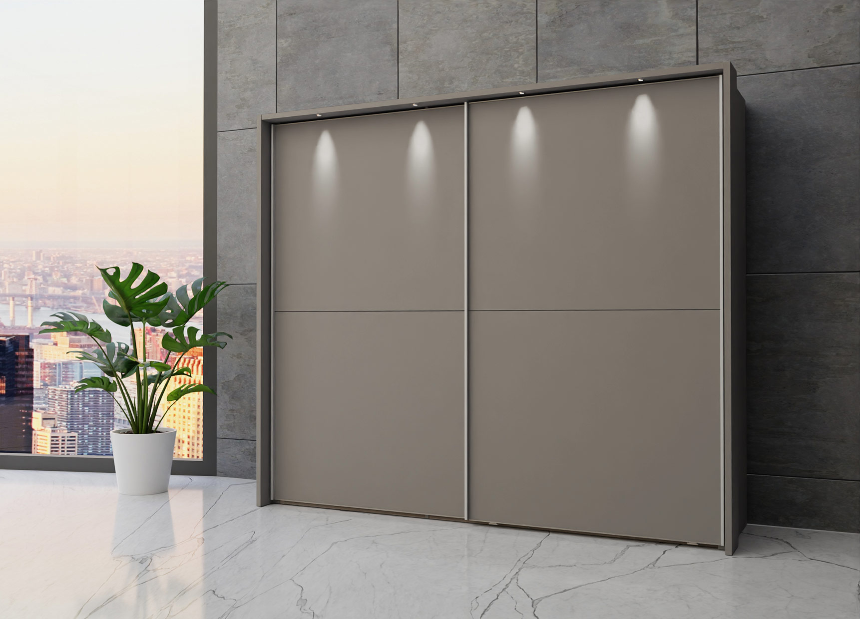 Berlin sliding 2 door wardrobe 250cm - Image 38