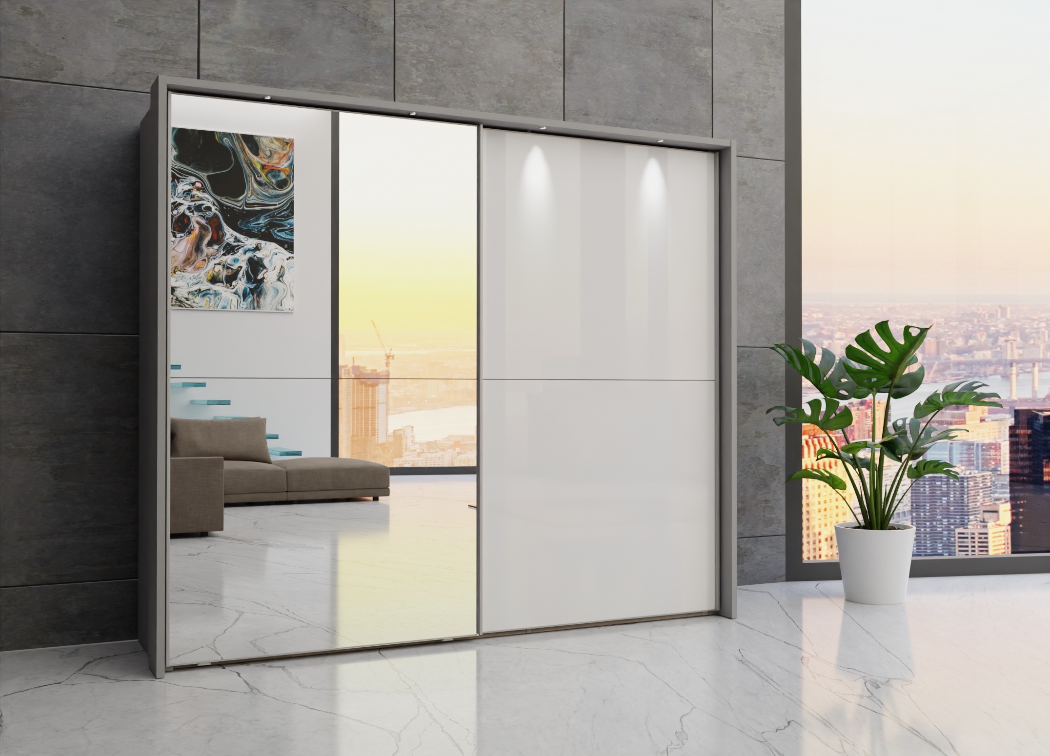 Berlin sliding 2 door wardrobe 250cm - Image 42