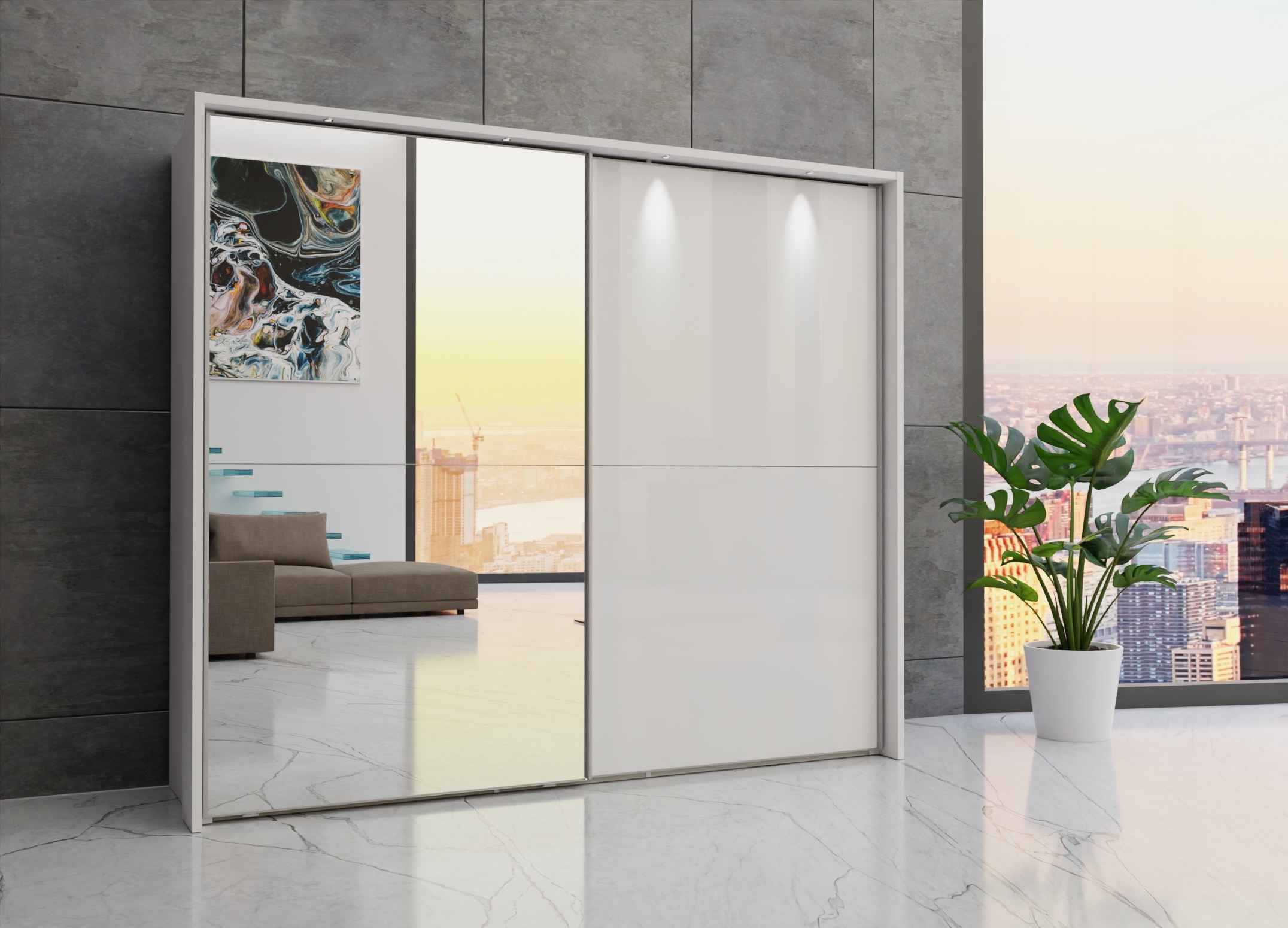 Berlin sliding 2 door wardrobe 250cm - Image 63