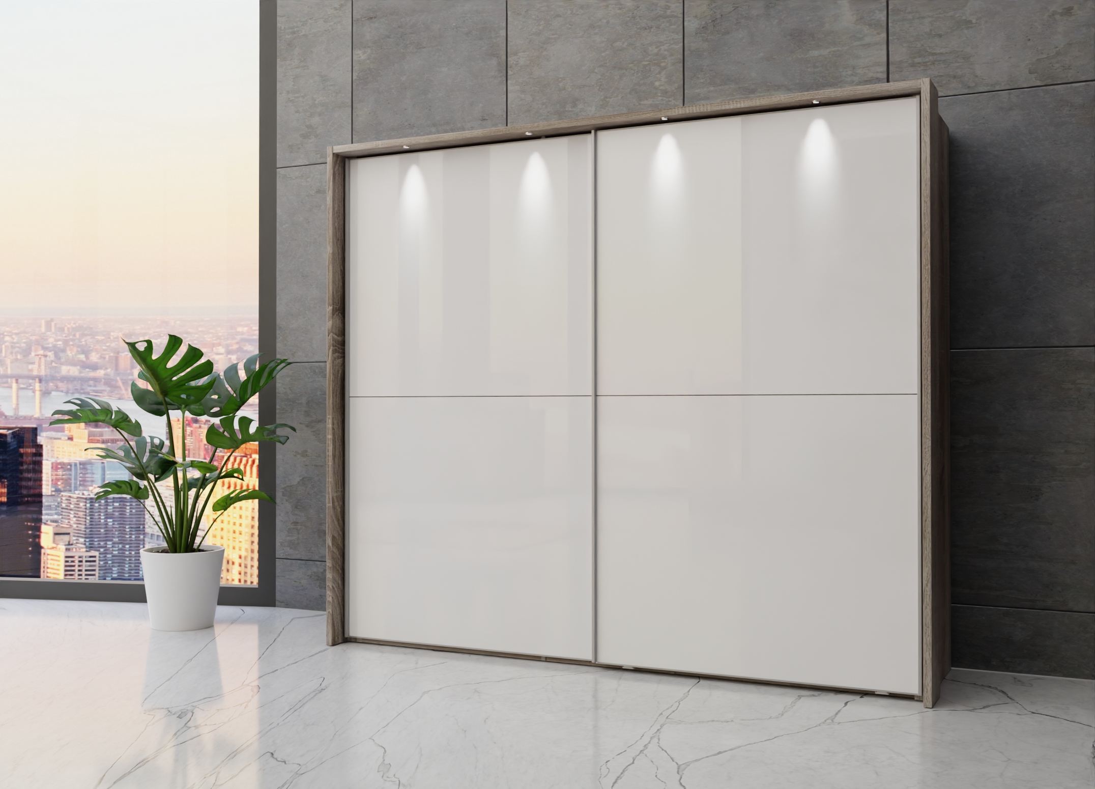 Berlin sliding 2 door wardrobe 250cm - Image 22