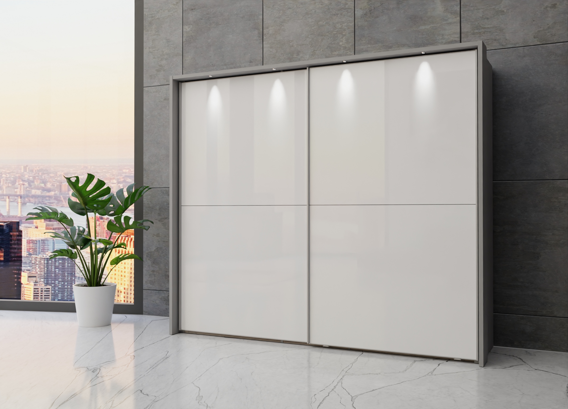 Berlin sliding 2 door wardrobe 250cm - Image 41