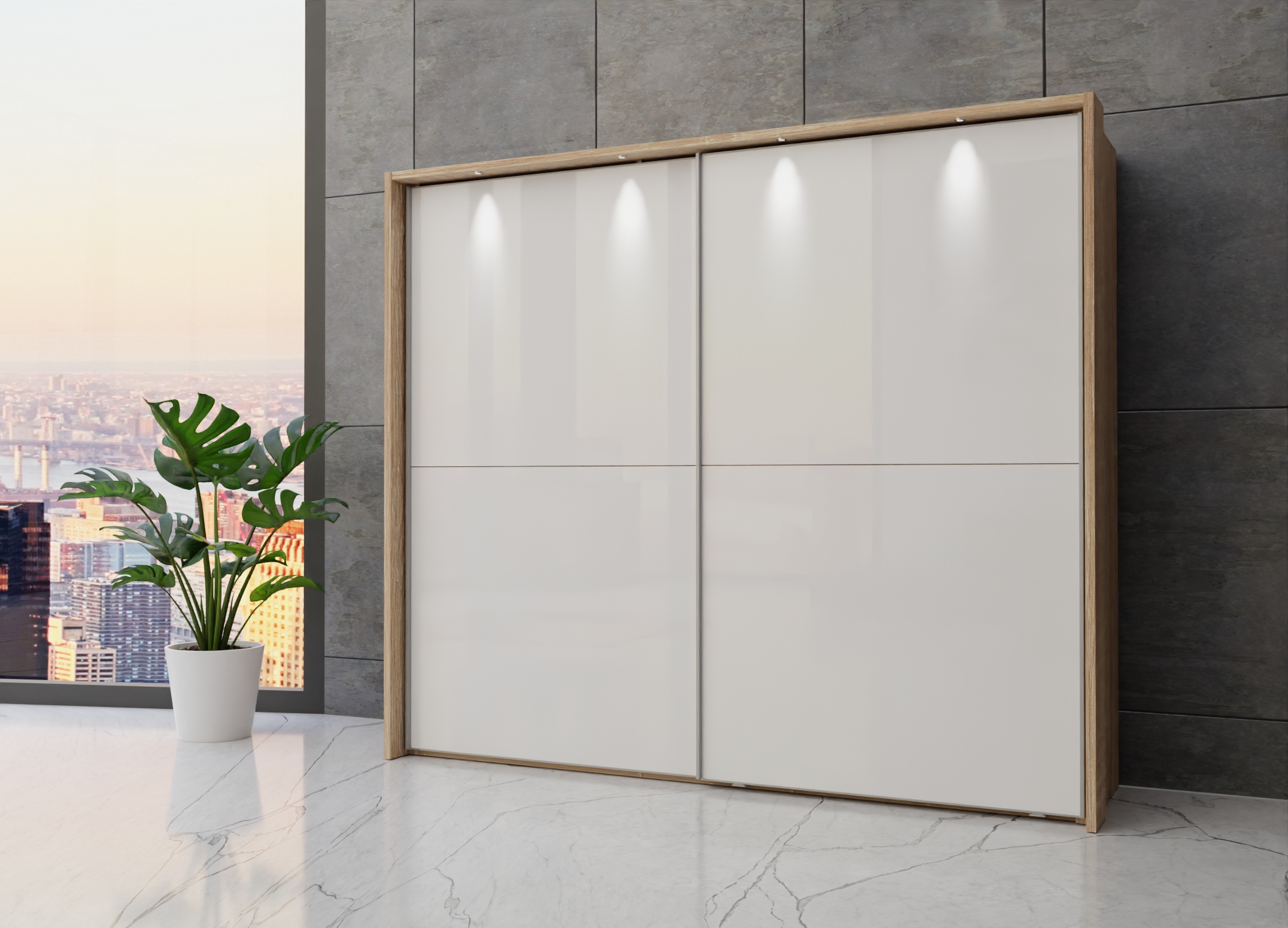 Berlin sliding 2 door wardrobe 250cm - Image 51