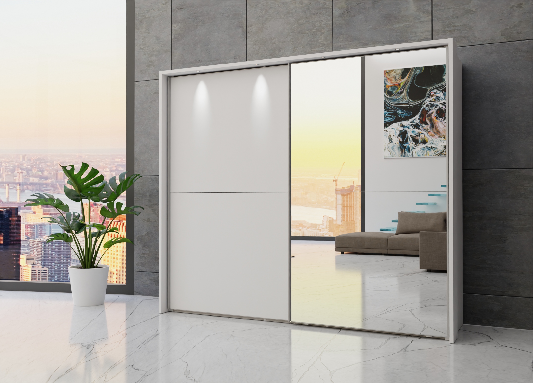 Berlin sliding 2 door wardrobe 250cm - Image 61