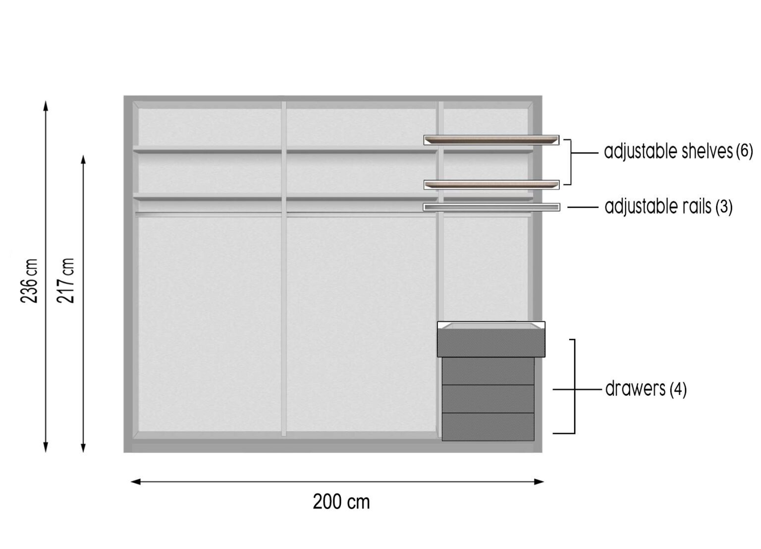 3 Door Wardrobe Triple Wardrobe Slidingdoorwardrobe Uk