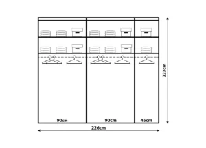 Miramar 226cm wardrobe diagram