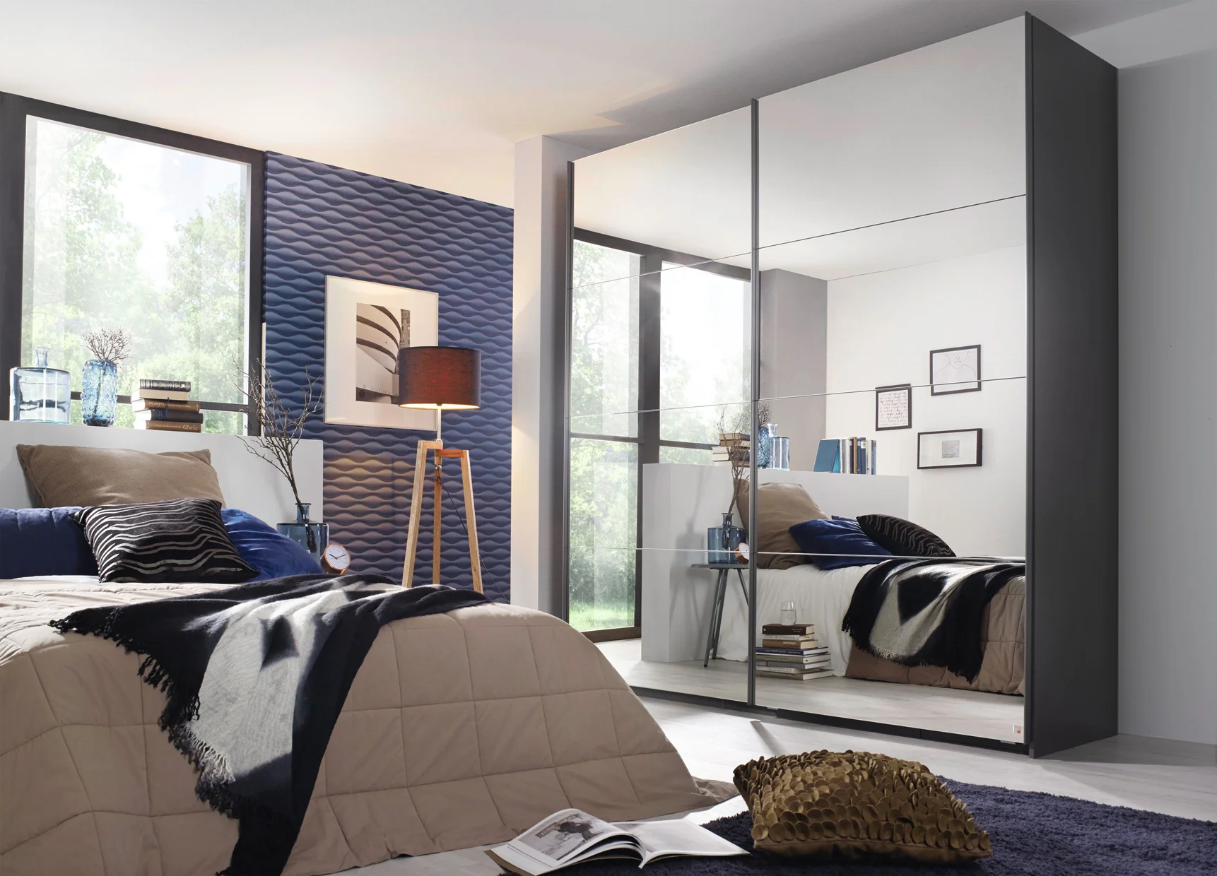 Rauch-Miramar-2-door-sliding-wardrobe-226cm-width-full-mirror-graphite