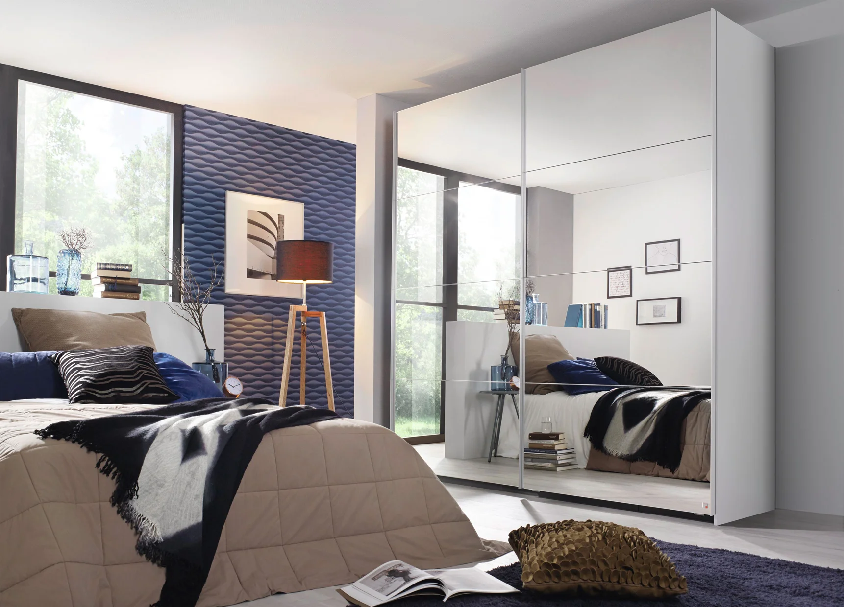 Rauch-Miramar-2-door-sliding-wardrobe-226cm-width-full-mirror-grey