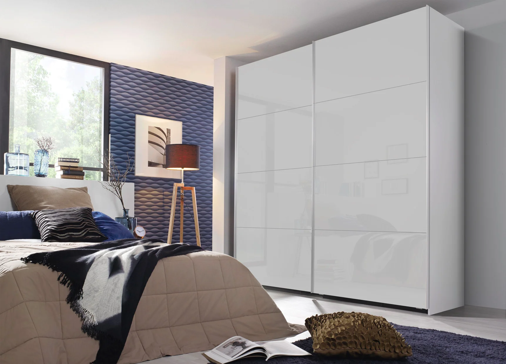 Rauch-Miramar-2-door-sliding-wardrobe-226cm-width-grey-glass