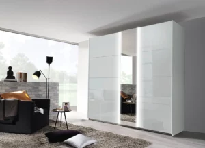 Rauch-Miramar-2-door-sliding-wardrobe-226cm-width-grey-glass-LED