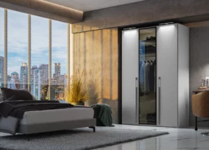 Rauch-Skat-Shine-3-hinged-door-wardrobe-151cm-width-grey-matt-transparent-glass