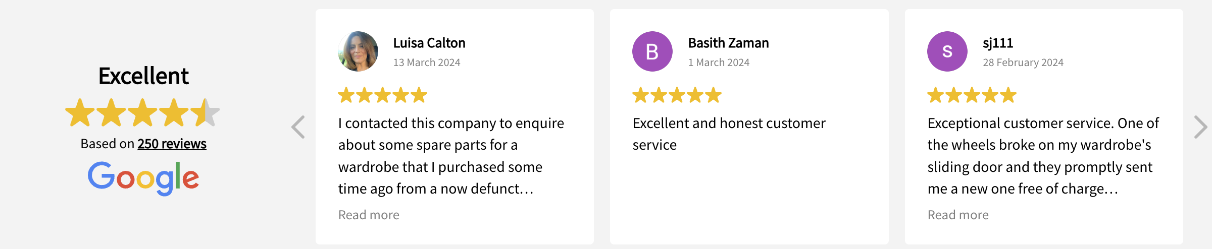 Sliding Door Wardrobe UK Google reviews