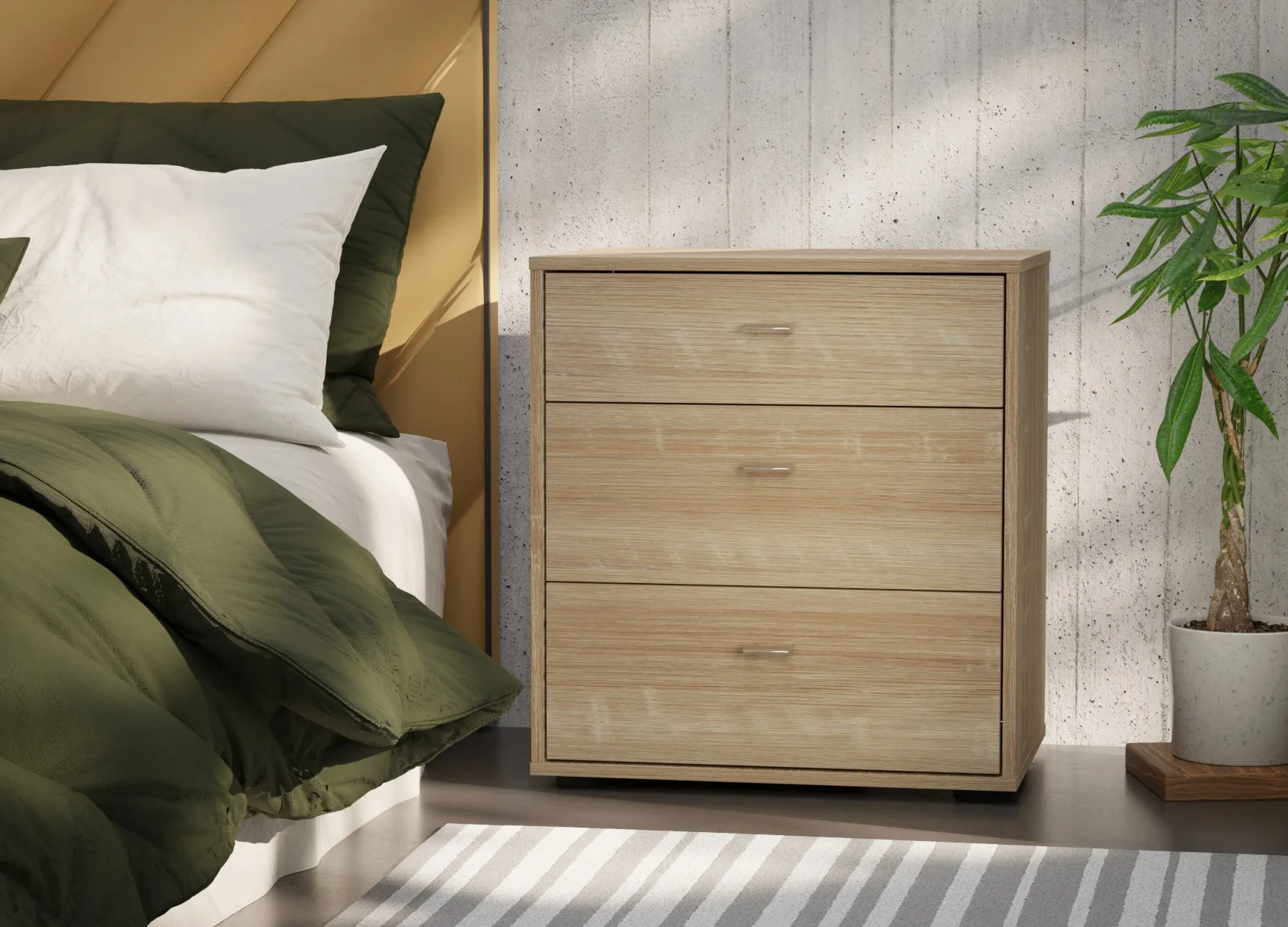 Tokio_Vigo 60x64 Rustic Oak 3 Drawers (carcass rustic oak)